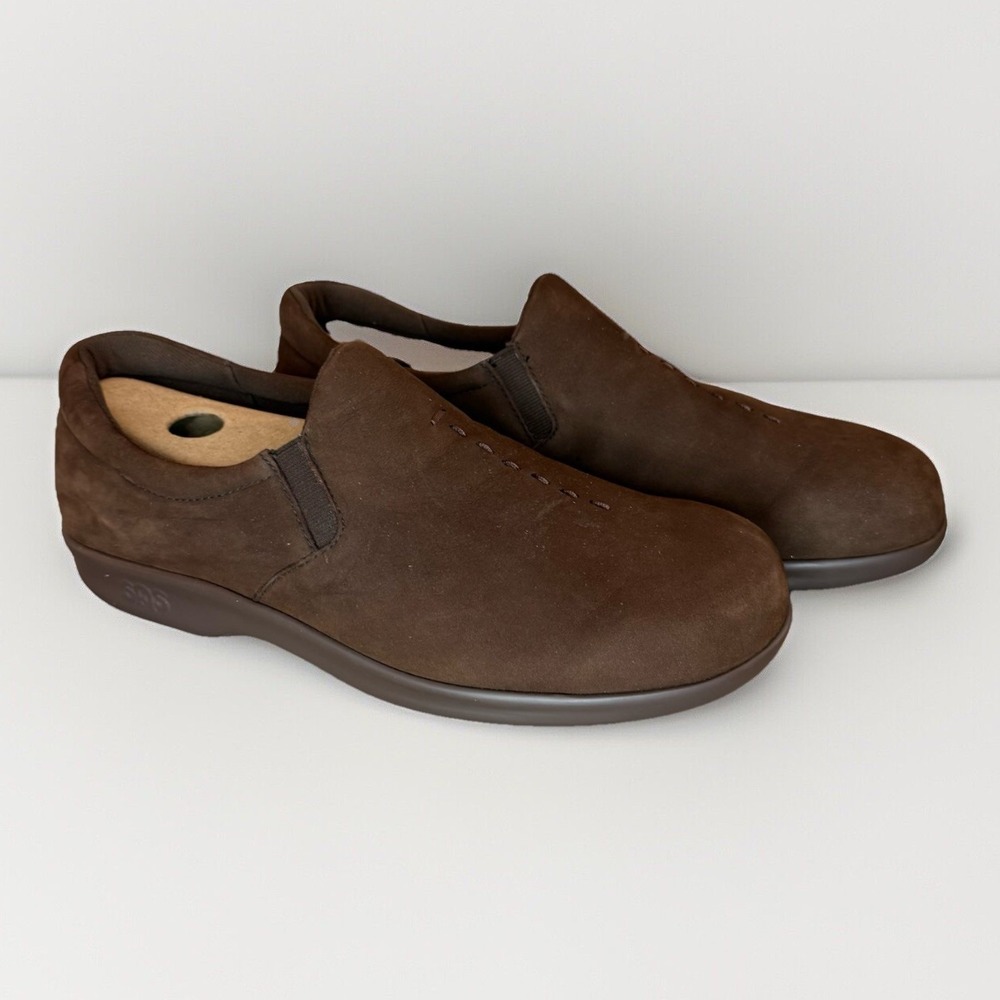 SAS‎ Shoes Viva Slip On Women Loafers Brown Suede Leather Pattern Comfort 8.5 M